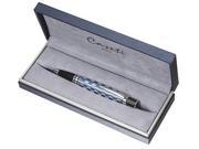 Caseti Beamer Blue Grid lacquered Black Resin Ball Pen