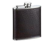 Visol Russell Dark Brown Leatherette 6 oz Hip Flask