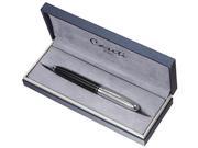 Caseti Roger Silver Grid Black Resin Roller Ball Pen