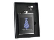Visol Father s Day Tie Black Leather Flask Gift set 6 ounce
