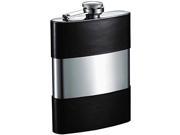 Visol Andrew Handcrafted in USA Genuine Black Leather Flask 8 oz