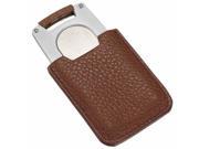 Visol Pizon Cigar Cutter with Brown Leather Case