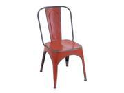 METAL RED CHAIR 35 H 19 W