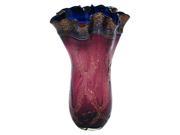 GLASS FLUTED TALL VASE 15 W 25 H