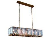 Monaco Collection Pendant Lamp L 53 W 13 H 12 Lt 16 Golden Iron Finish Glass Crystal Clear