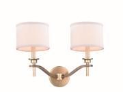Segovia Collection 2 Light Burnished Brass Finish Wall Sconce