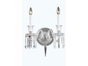 8902 Majestic Collection Wall Sconce W20in H18 E14in Lt 2 Chrome Finish Elegant Cut Crystal Clear