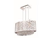 1792 Moda Collection Hanging Fixture w Metal Shade L21in W12.5in H11in Lt 3 Chrome Finish Swarovski Strass Elements Crystals