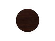 24 Round High Gloss Walnut Resin Table Top with 2 Thick Drop Lip