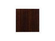 24 Square High Gloss Walnut Resin Table Top with 2 Thick Drop Lip