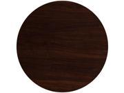 48 Round High Gloss Walnut Resin Table Top with 2 Thick Drop Lip
