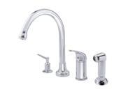 Melrose Single Handle Standard Kitchen Faucet with Soap Dispenser and Spray in Chrome
