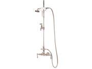TW27 2 Handle Claw Foot Tub Faucet with Hand Shower in Satin Nickel