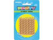 Spiral Gold Birthday Candles 10ct