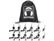 HamiltonBuhl Sack O Phones 10 HA1A Personal Headsets Wire Head Band Foam Ear Cushions in a Carry Bag