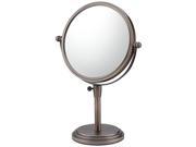 Classic Adjustable Vanity Mirror with 5X 1X magnification in Italian Bronze by Mirror Image