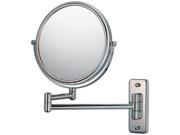 Double Arm Wall Mirror with 5X 1X magnification in Chrome by Mirror Image