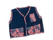 BBQ Vest Navy Flag Trim Pockets