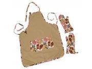 BBQ Apron with 2 Mitts BBQ Theme