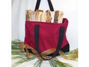 Polyester Fire Wood Beach Tote Burgundy