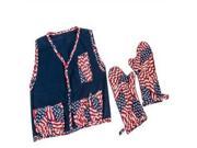 BBQ Apron with 2 Mitts Flag Theme