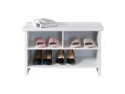 Pilaster Designs Wood Shoe Storage Cubby Bench White