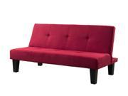 Pilaster Designs Red Microfiber With Adjustable Back Klik Klak Sofa Futon Bed Sleeper