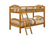 Pilaster Designs Honey Finish Wood Arched Design Twin Size Convertible Bunk Bed
