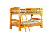 Pilaster Designs Honey Finish Wood 4.5 Posts Twin Size Convertible Bunk Bed