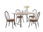 Pilaster Designs 5 Pc. Set Contemporary Rectangular Dining Room Kitchen Table 4 Chairs