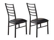 Pilaster Designs Black Metal Dining Room Chair With Vinyl Seat Set of 2 Chairs