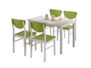 Pilaster Designs Vanilla White Finish Wood Dining Room Kitchen Table 4 Chairs White Green