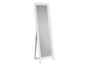 Pilaster Designs White Finish Wood Framed Floor Standing Mirror