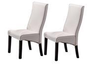 Pilaster Designs Upholstered Parson Chair Set of 2 Chairs White
