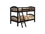 Pilaster Designs Black Finish Wood Arched Design Twin Size Convertible Bunk Bed