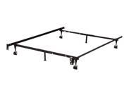 Pilaster Designs 7 Leg Heavy Duty Adjustable Metal Bed Frame with Center Support Rug Rollers and Locking Wheels Queen Full Full XL Twin Twin XL