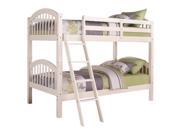 Pilaster Designs White Finish Wood Arched Design Twin Size Convertible Bunk Bed