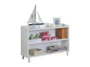 Pilaster Designs Wood 2 Tier Bookcase White Finish