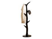 Pilaster Designs Contemporary Tree Style Wood Coat and Hat Rack Stand Black