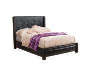 Pilaster Designs Black Tufted Design Leather Look King Size Upholstered Platform Bed