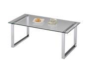 Pilaster Designs Modern Design Chrome Finish With Glass Top Cocktail Coffee Table