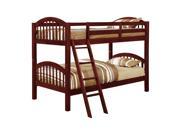 Pilaster Designs Cherry Finish Wood Arched Design Twin Size Convertible Bunk Bed