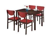 Pilaster Designs Walnut Finish Wood Dining Room Kitchen Table 4 Chairs.