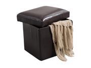 Pilaster Designs - Brown Faux leather Folding Storage Ottoman Bench / Footstool Pilaster Designs - Brown Faux leather Folding Storage Ottoman Bench / Footstool
