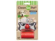 SILVER CLEAN GO PET WASTE BAG HOLDER WITH 40 BAGS