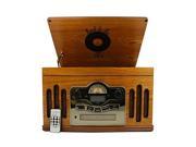 Back to the 50 s Antique Wooden 3 Speed Turntable with CD Player