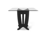 Jane 39.32 in Sleek Tempered Glass Table Top in Black Gloss