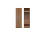 Chelsea 1.0 27.55 inch Wide Basic Wardrobe Closet with 3 Drawers and 2 Doors in Maple Cream