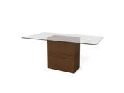 Perry 1.6 70.87 in Sleek Tempered Glass Table Top in Nut Brown