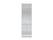 Chelsea 1.0 27.55 inch Wide Basic Wardrobe Closet with 3 Drawers in White